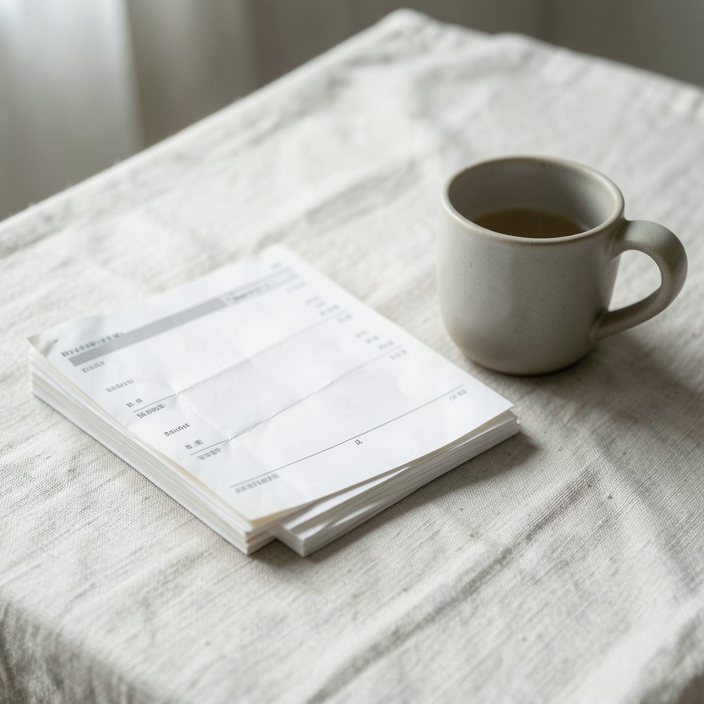Printed monthly fleet scorecard pages beside a coffee cup